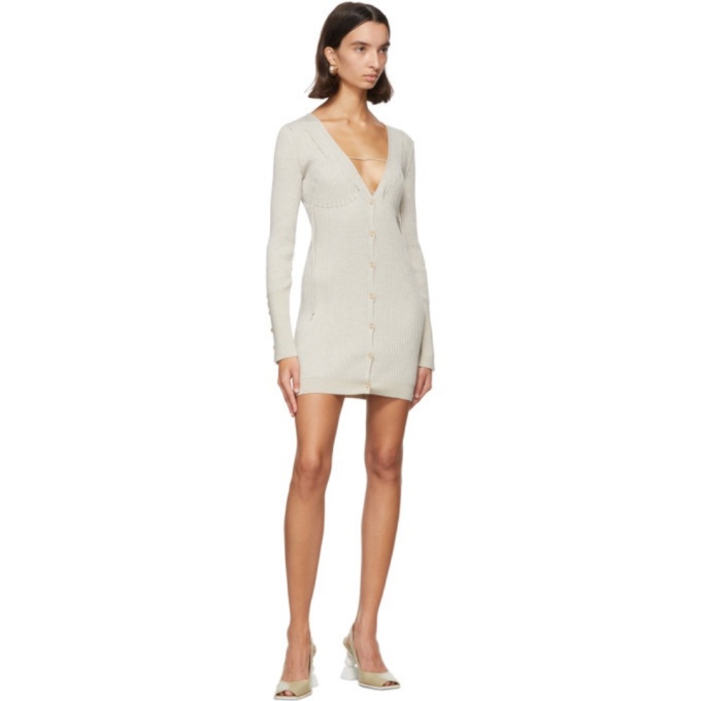 JACQUEMUS Le Cardigan Lauris Light Grey